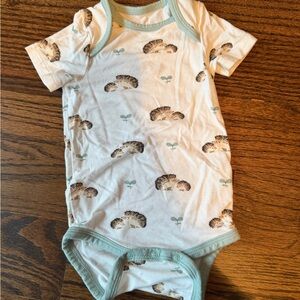 Bamboo Kyte BABY Hedgehog Print Onesie with Green Trim